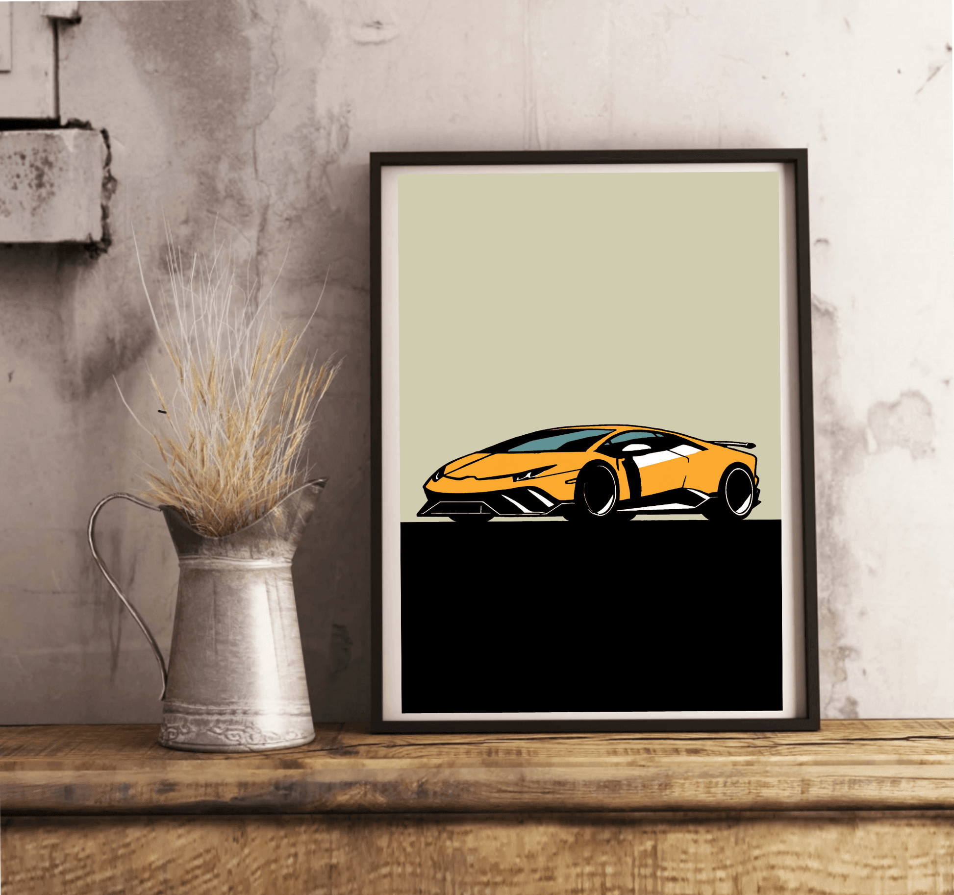 Sleek Speed Art Print | Minimalist Lamborghini Wall Poster - mezetto KEOLIX KEOLIX