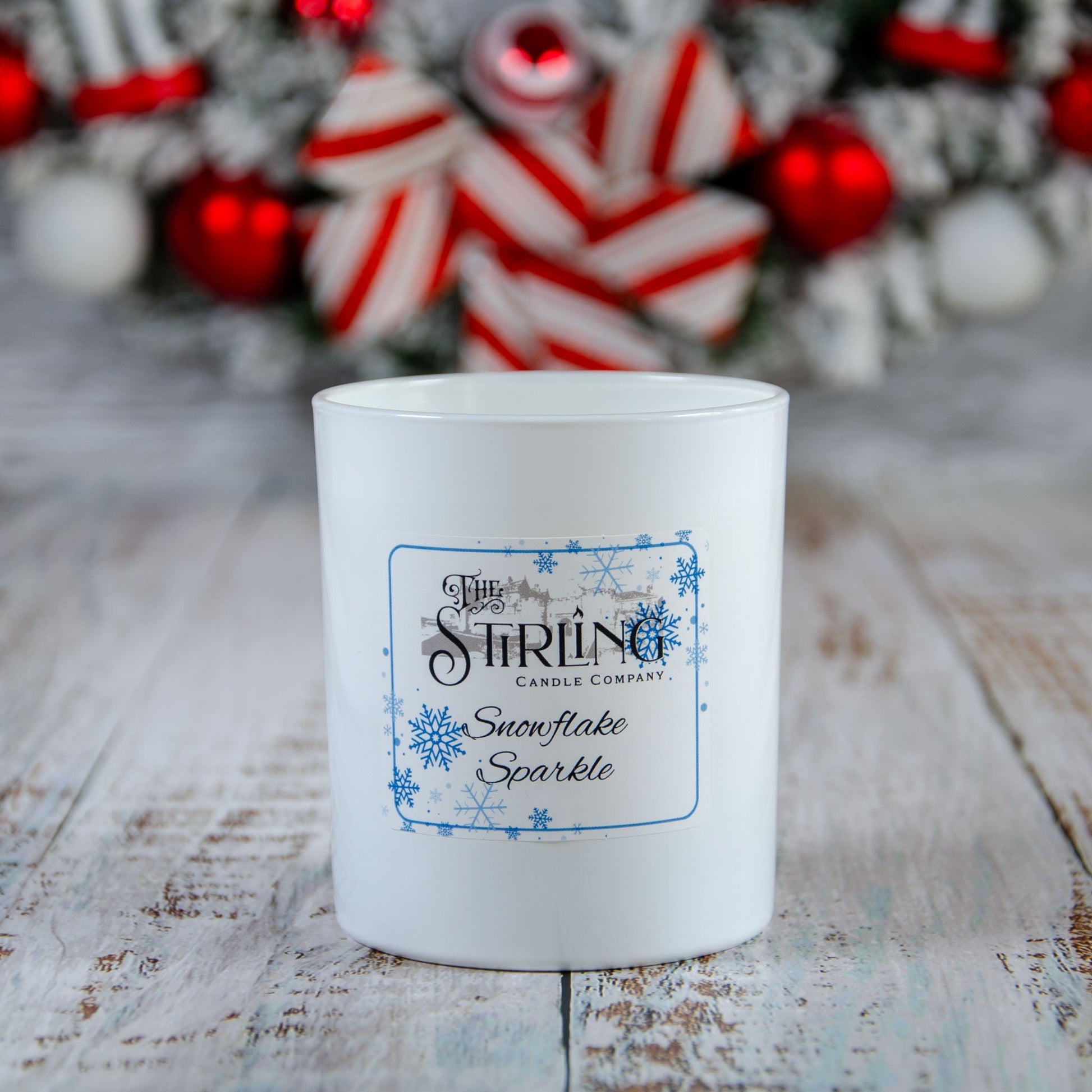 Snowflake Sparkle - Large Candle - mezetto Shopify Collective The Stirling Candle Company