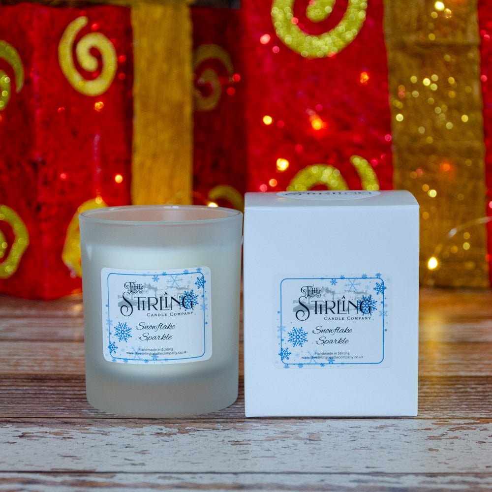 Snowflake Sparkle - Medium Candle - mezetto Shopify Collective The Stirling Candle Company