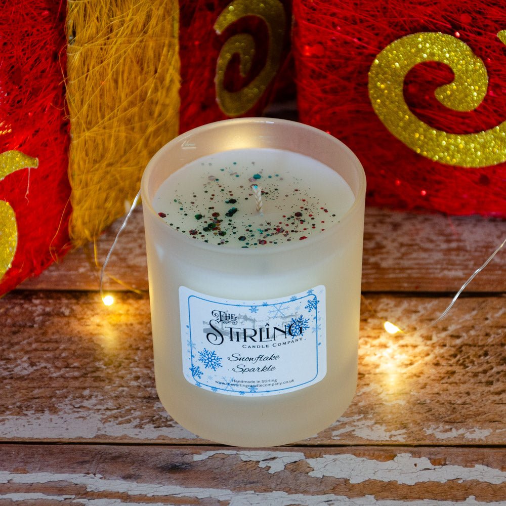 Snowflake Sparkle - Medium Candle - mezetto Shopify Collective The Stirling Candle Company