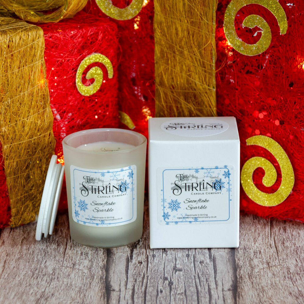 Snowflake Sparkle - Small Candle - mezetto Shopify Collective The Stirling Candle Company