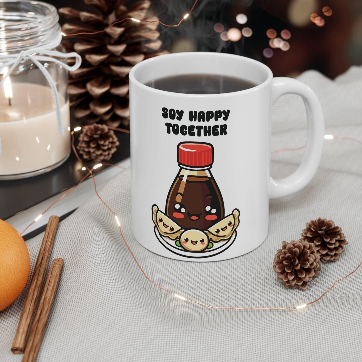 Soy Happy Together Mug | Cute Soy & Gyoza 11 oz - mezetto KEOLIX KEOLIX