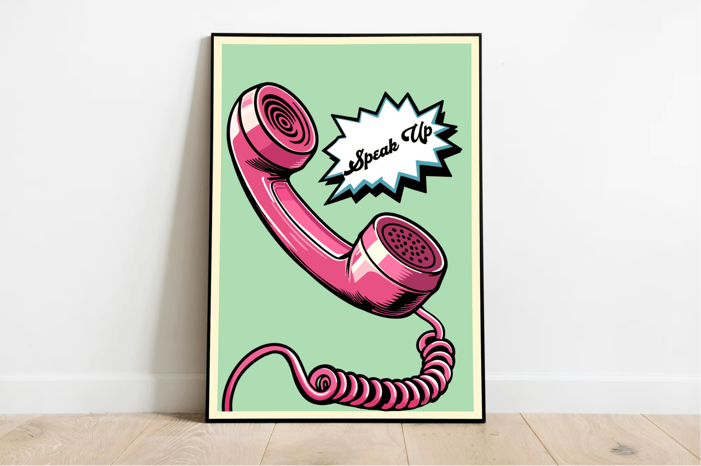 Speak Up – Retro Phone Feminist Art Print for Bold Voice - mezetto KEOLIX KEOLIX