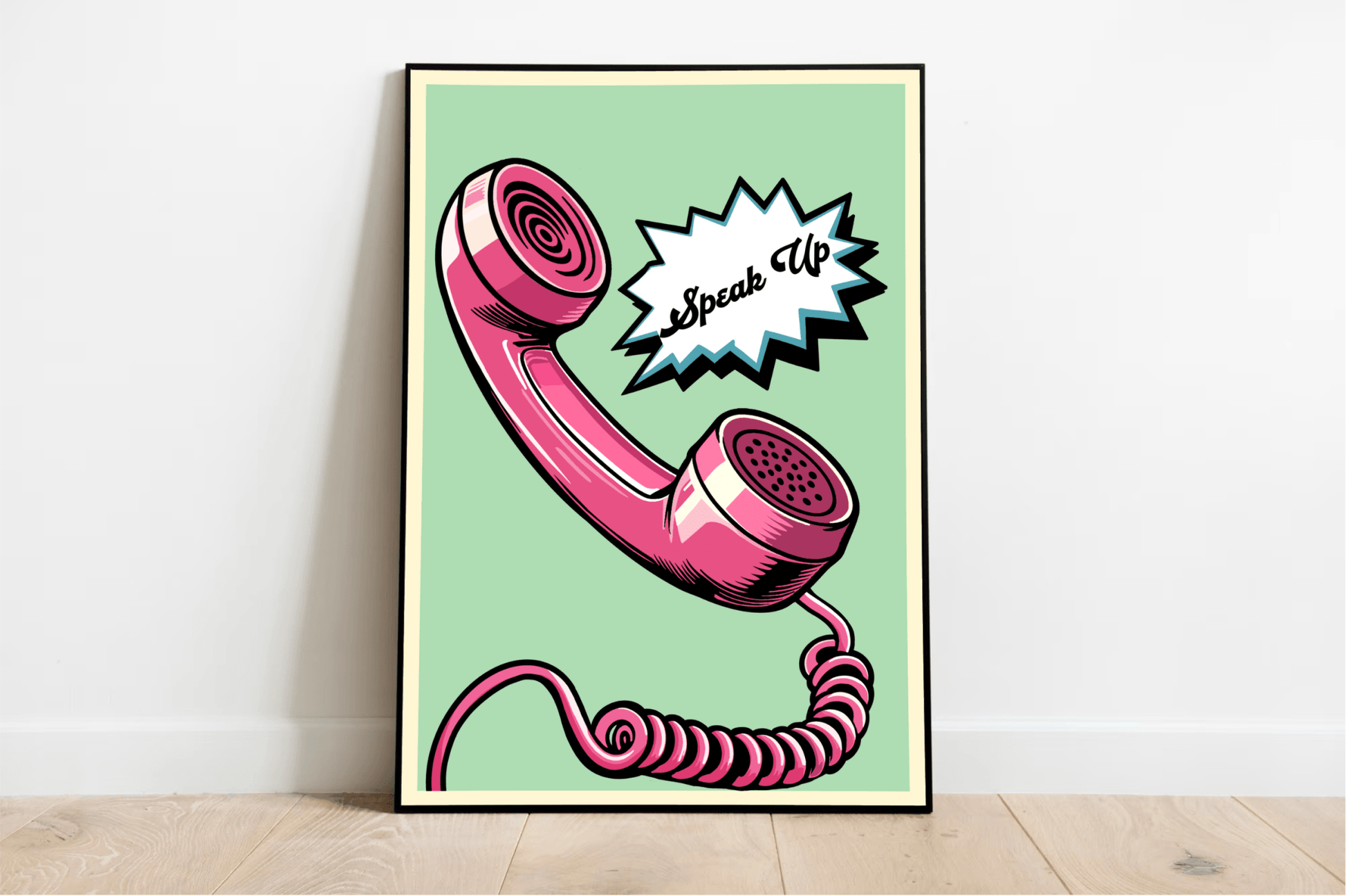 Speak Up – Retro Phone Feminist Art Print for Bold Voice - mezetto KEOLIX KEOLIX