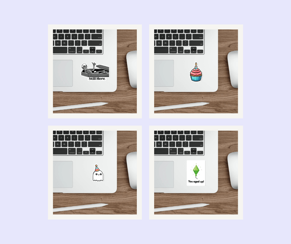 Spooky Birthday Sticker Bundle – Ghosts, Cake & Chaos! - mezetto KEOLIX KEOLIX