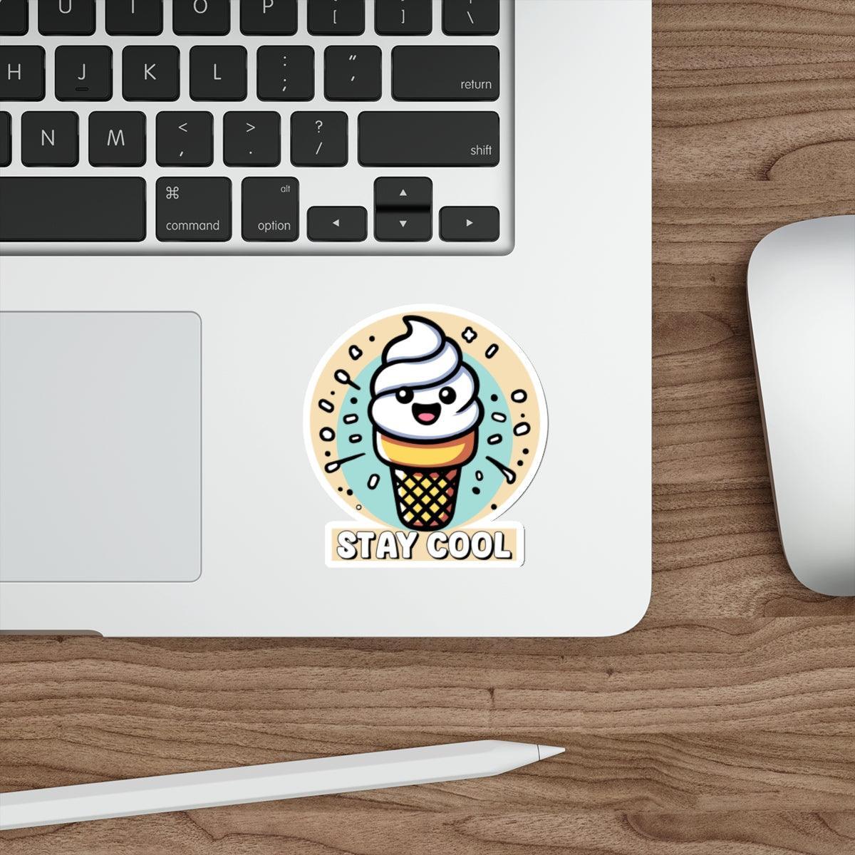 Stay Cool Ice Cream Sticker – Fun Waterproof Vinyl Decal - mezetto KEOLIX KEOLIX