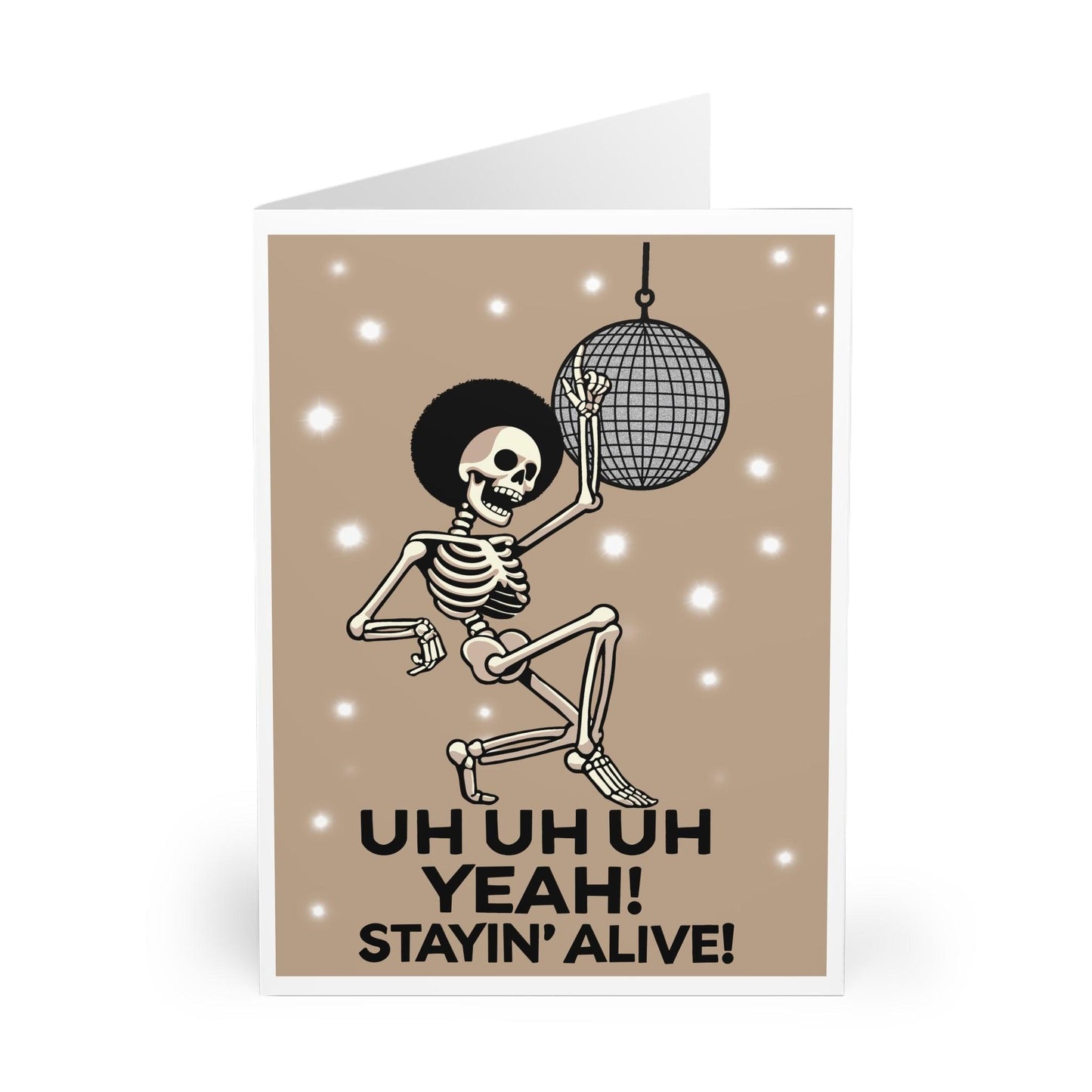 Staying Alive Card – Funky Disco Skeleton Birthday Card - mezetto KEOLIX KEOLIX