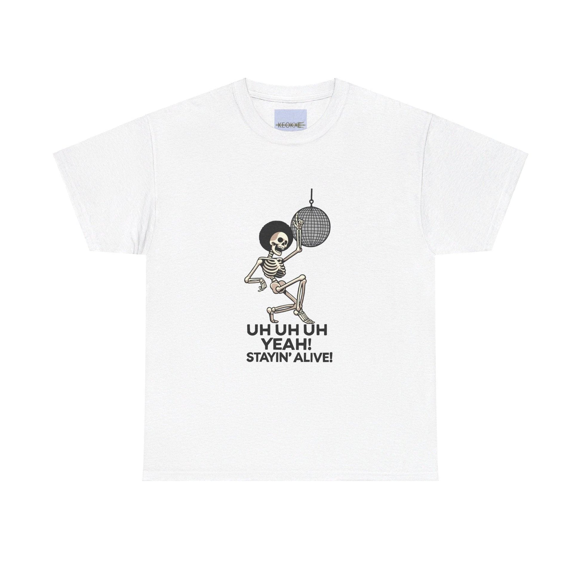 Staying Alive – Dancing Skeleton Retro T-Shirt - mezetto KEOLIX KEOLIX