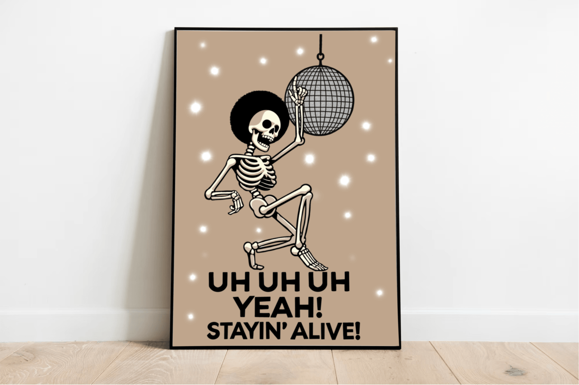Staying Alive Skeleton Disco Art Print – Funky & Fun - mezetto KEOLIX KEOLIX