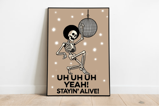 Staying Alive Skeleton Disco Art Print – Funky & Fun - mezetto KEOLIX KEOLIX