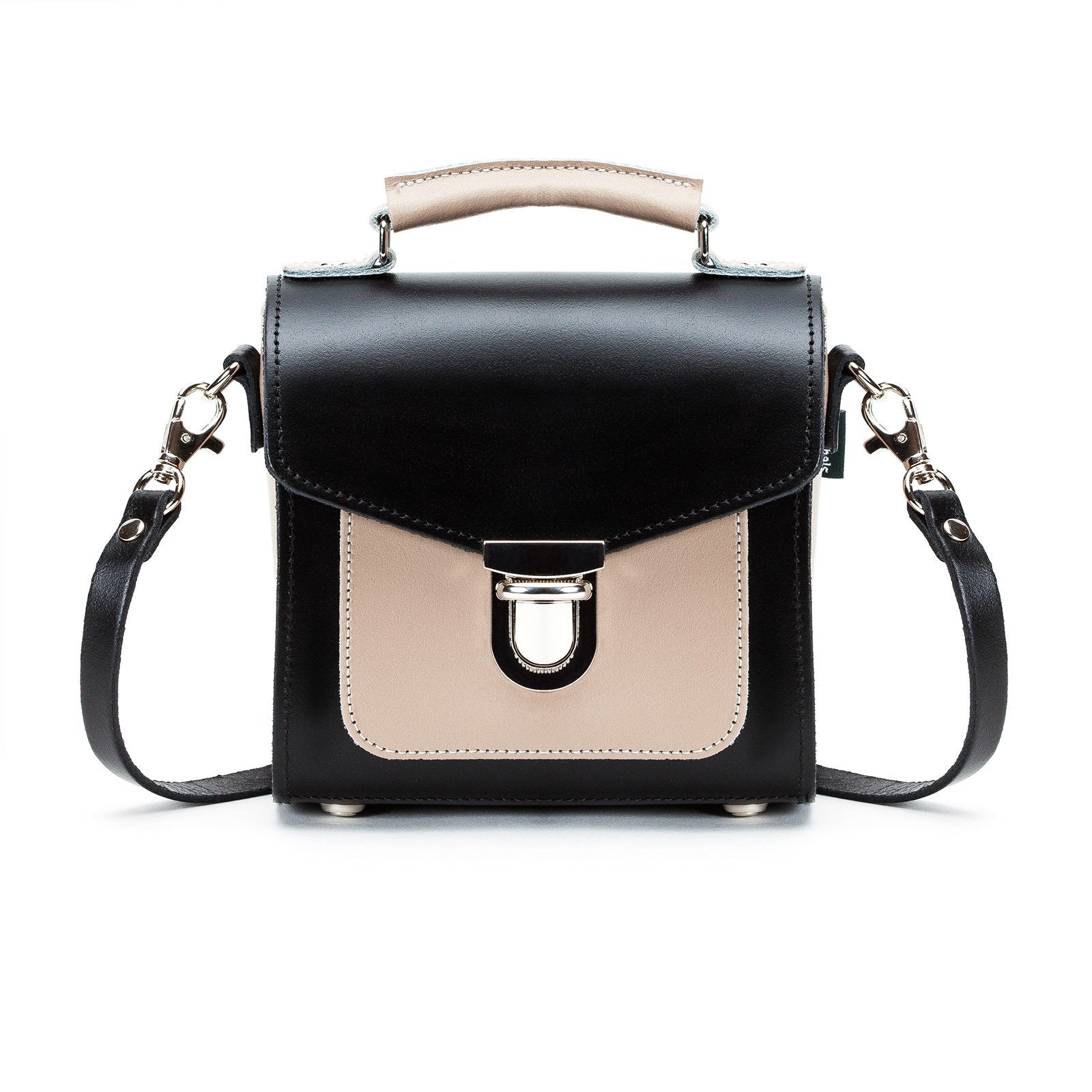Handmade Leather Sugarcube Handbag - Cafe Noir-0