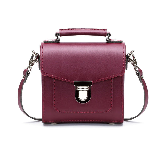 Handmade Leather Sugarcube Handbag - Oxblood-0
