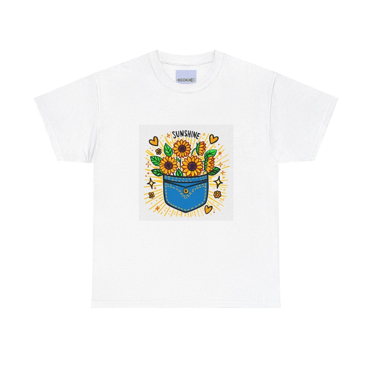 Sunshine – Bold Pocket Sunflower T-Shirt - mezetto KEOLIX KEOLIX
