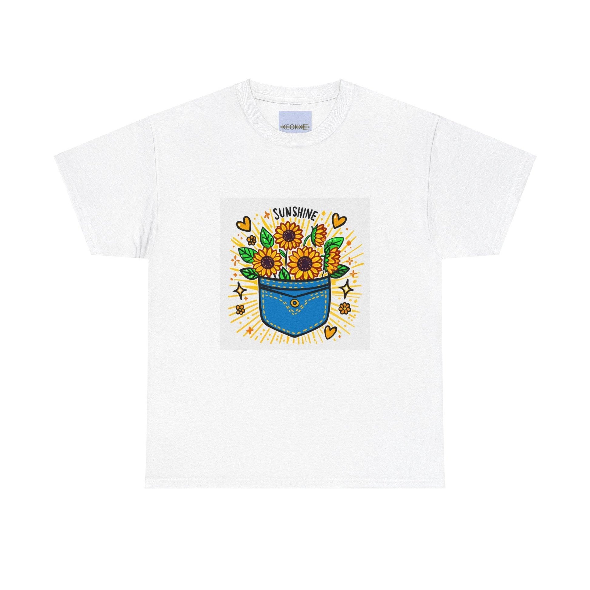 Sunshine – Bold Pocket Sunflower T-Shirt - mezetto KEOLIX KEOLIX