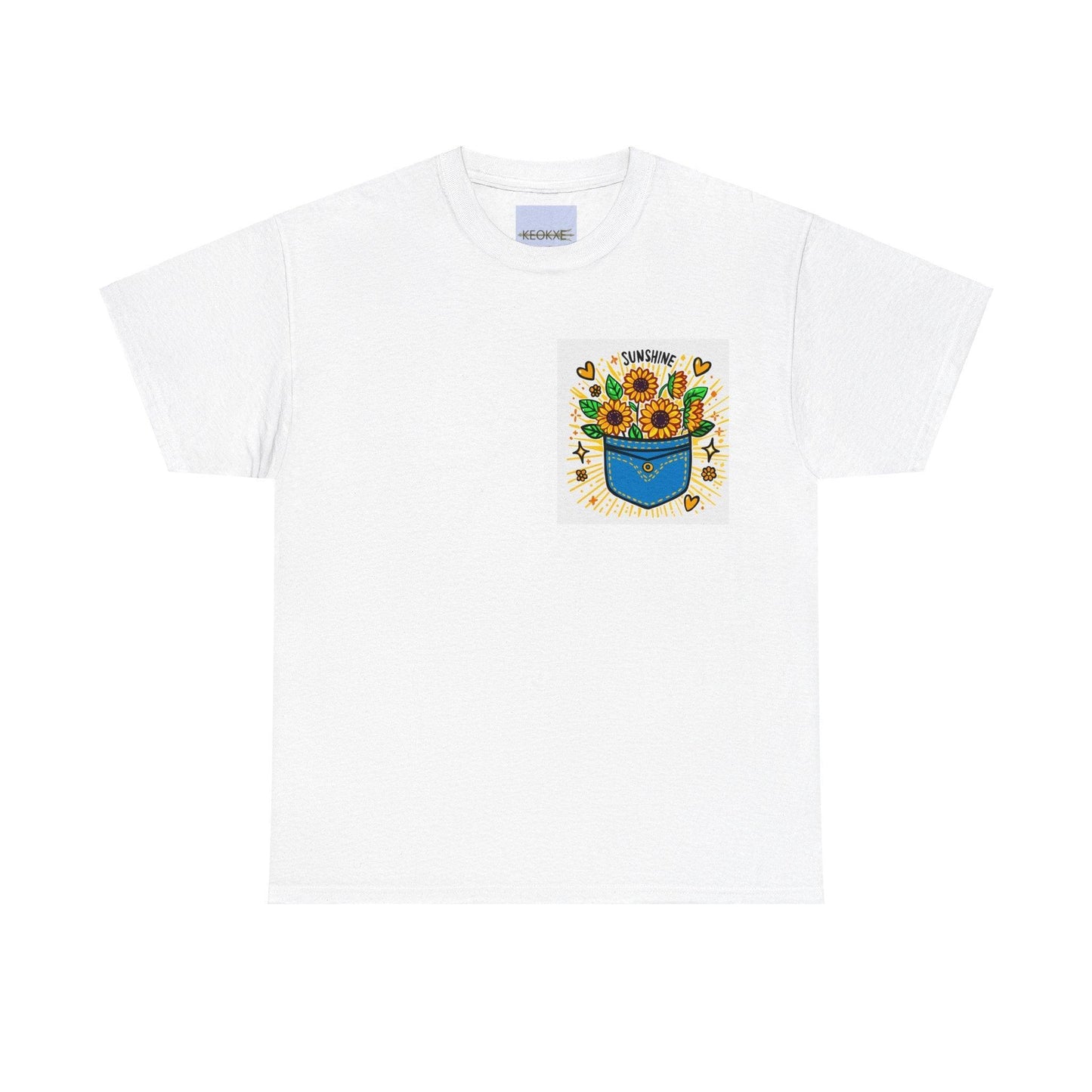 Sunshine – Bold Pocket Sunflower T-Shirt - mezetto KEOLIX KEOLIX