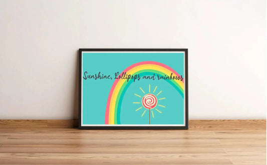 Sunshine Lollipops & Rainbows Wall Art Print - mezetto KEOLIX KEOLIX