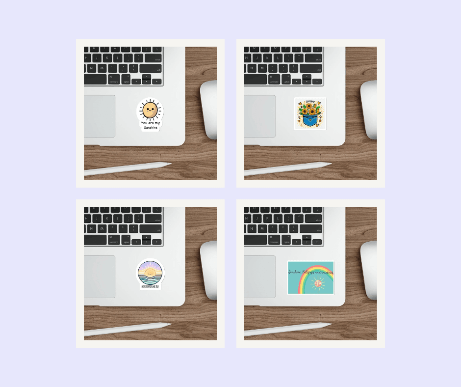 Sunshine Vinyl Sticker Bundle – Cute, Bright & Uplifting - mezetto KEOLIX KEOLIX