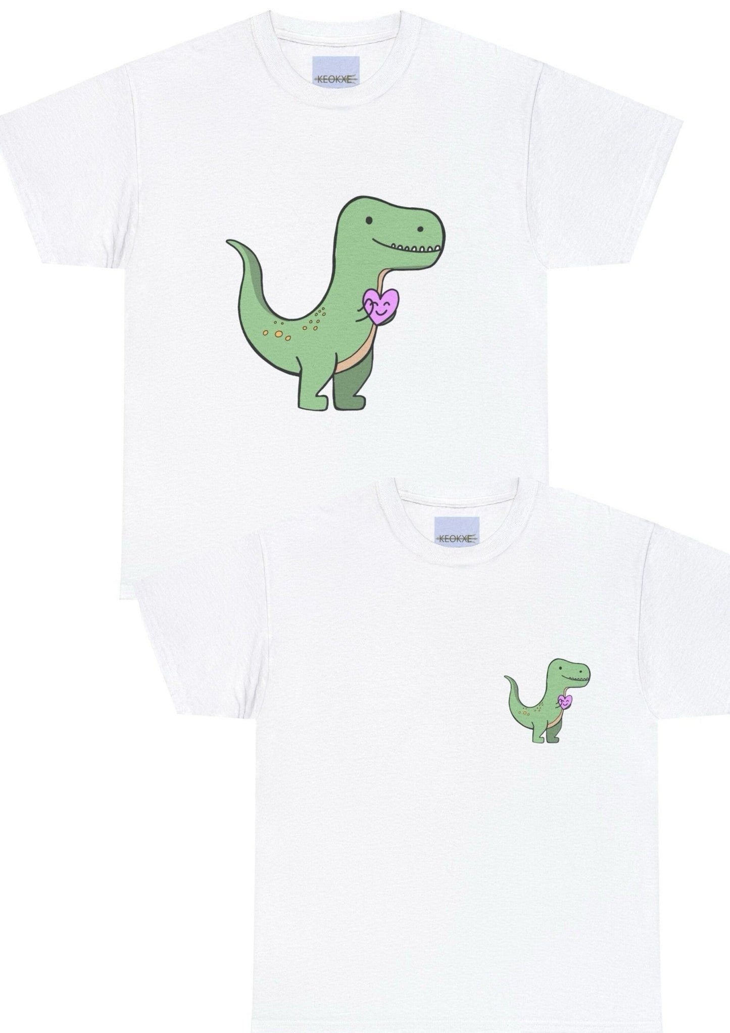 T - Rex with a Heart T-Shirt | Funny Dino Love Statement Tee - mezetto KEOLIX KEOLIX