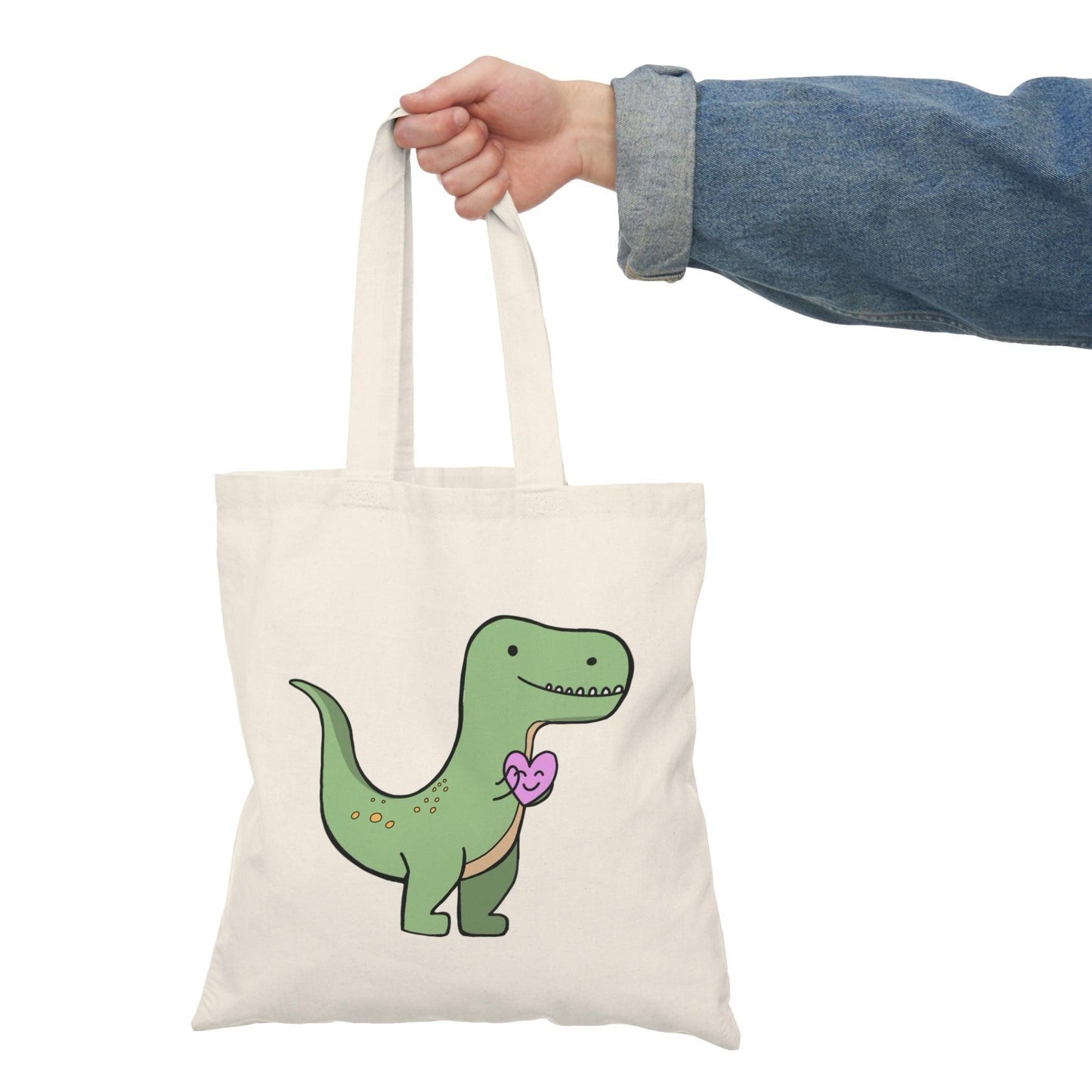 T - Rex with a Heart Tote – Funny Dinosaur Cotton Bag - mezetto KEOLIX KEOLIX