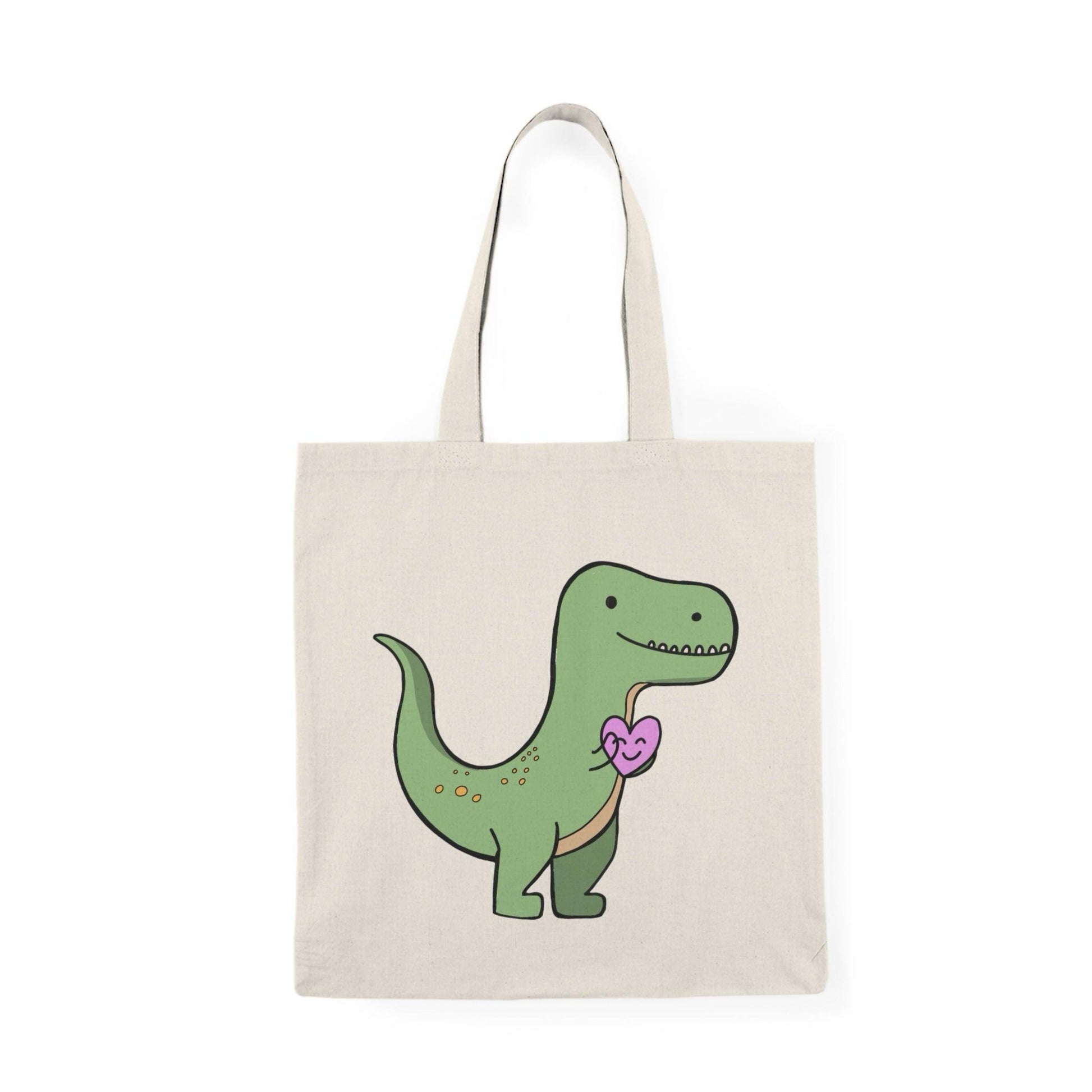 T - Rex with a Heart Tote – Funny Dinosaur Cotton Bag - mezetto KEOLIX KEOLIX