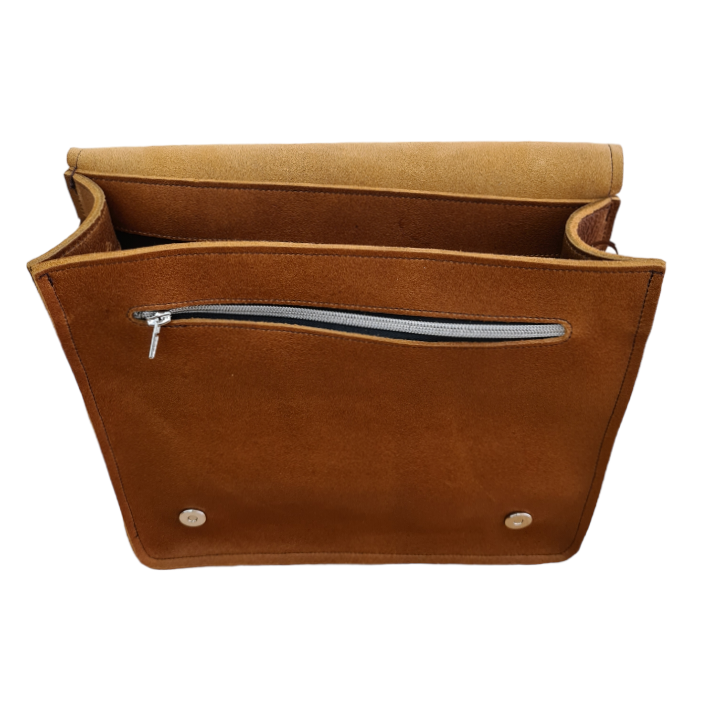 Men's Leather Tannery Messenger - Tan-3