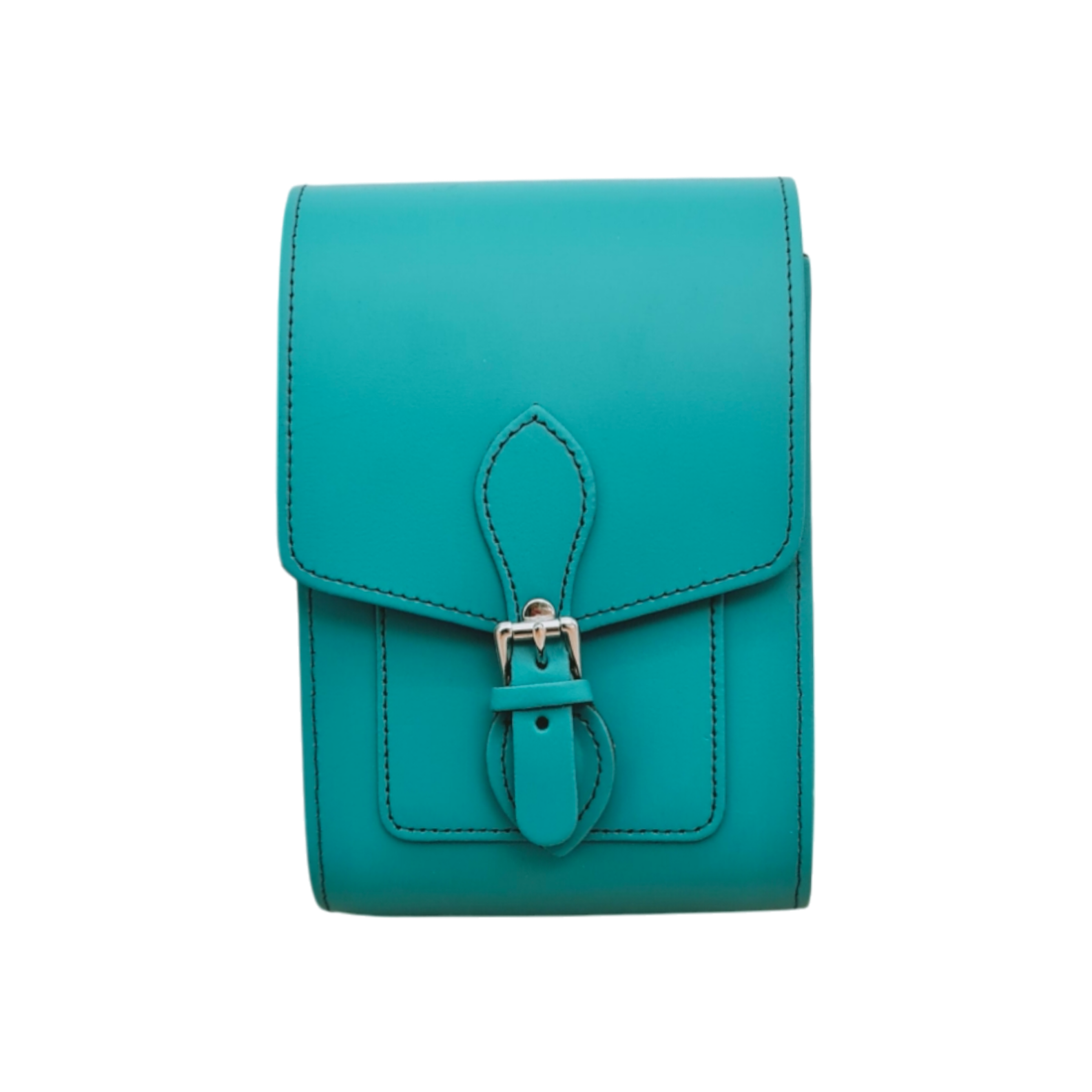 Handmade Leather Festival Phone Bag - Teal-1