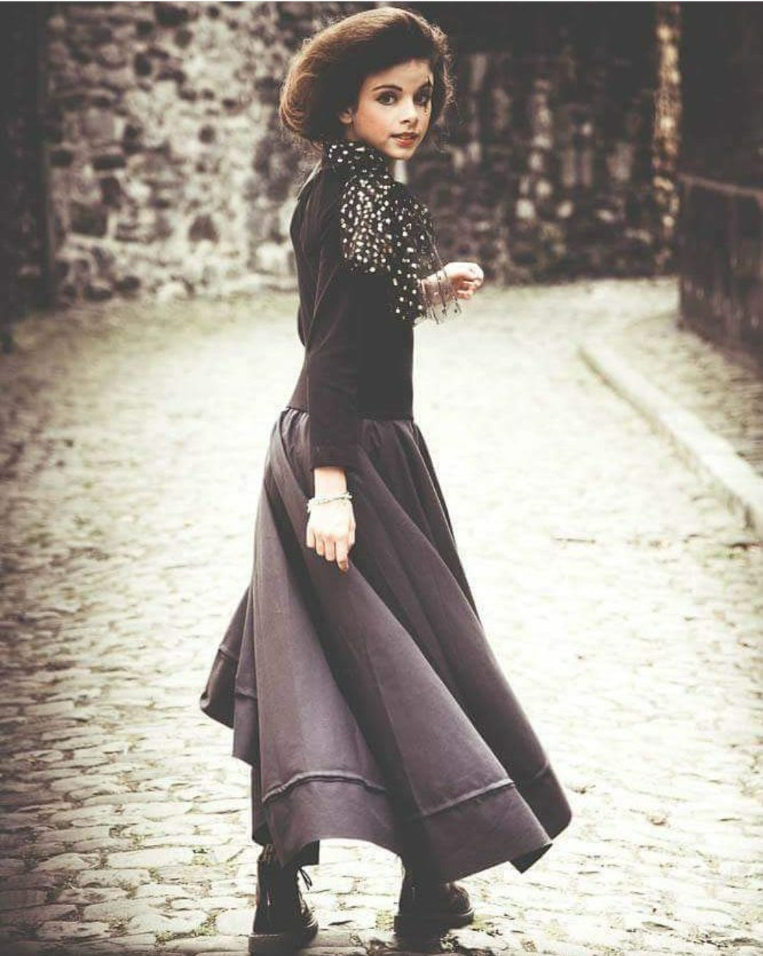 Black Dress with Trail-2