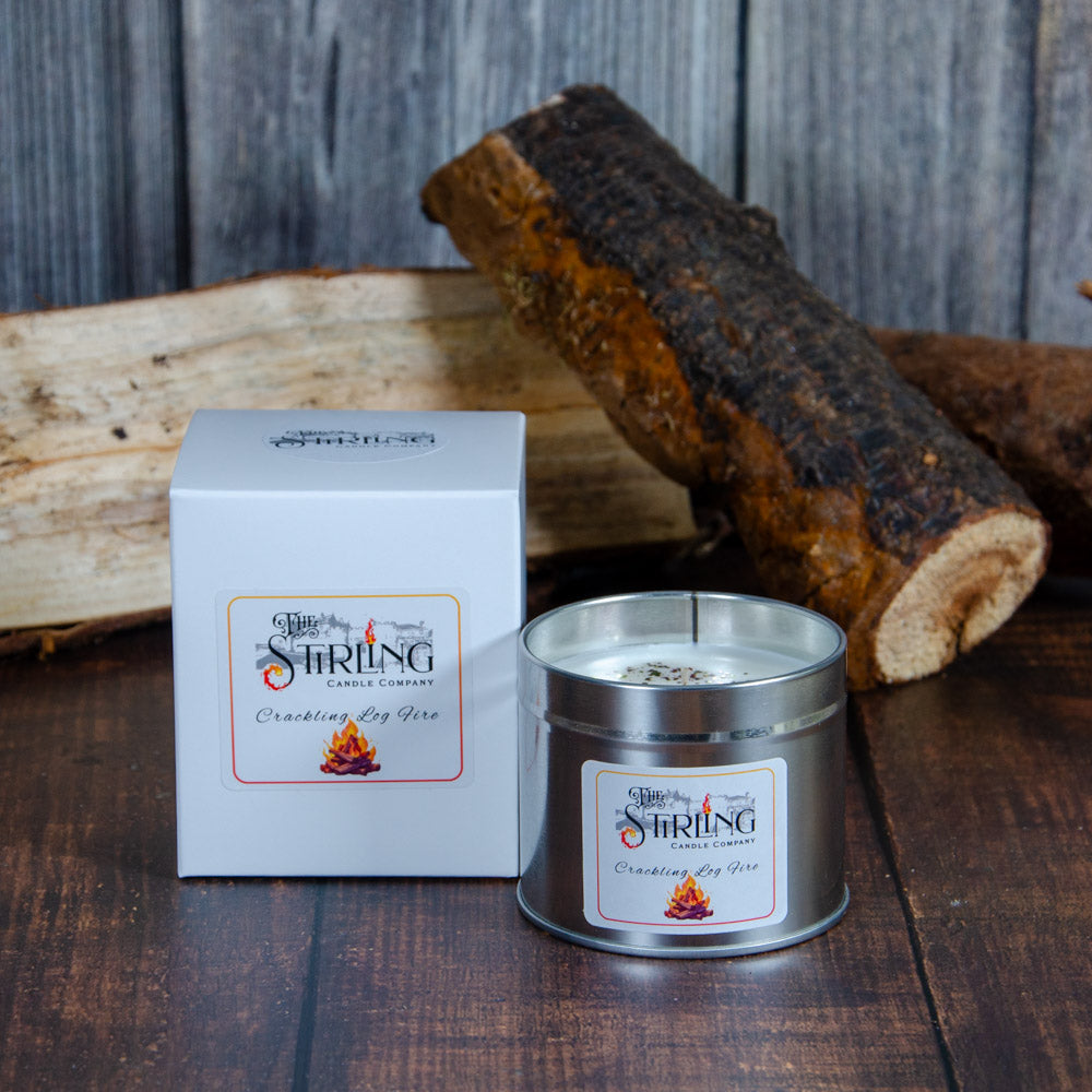 Crackling Log Fire - Travel Tin Candle - Cotton Wick