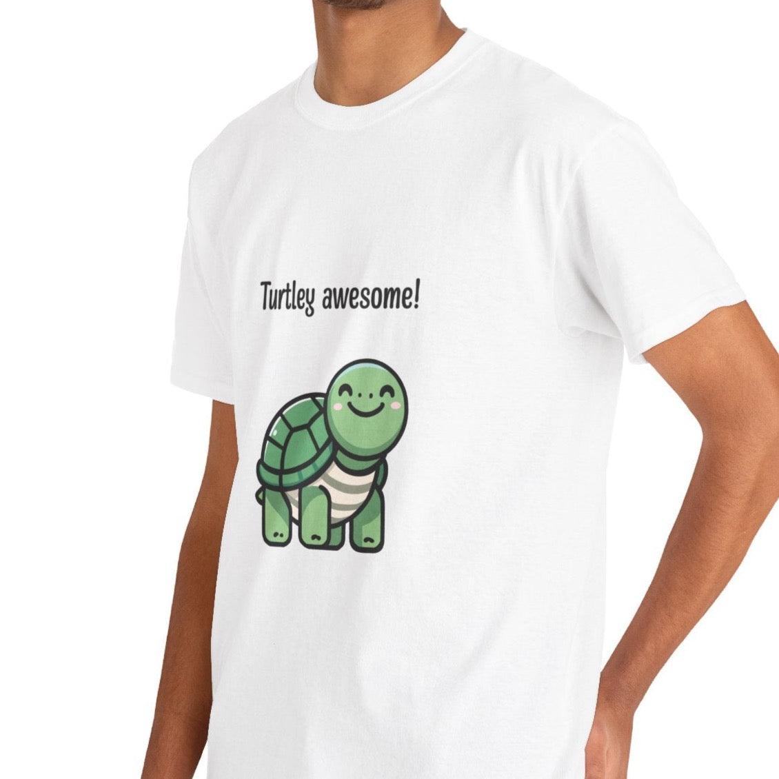 Turtley Awesome T-Shirt – Cute Cartoon Turtle Positivity Tee - mezetto KEOLIX KEOLIX