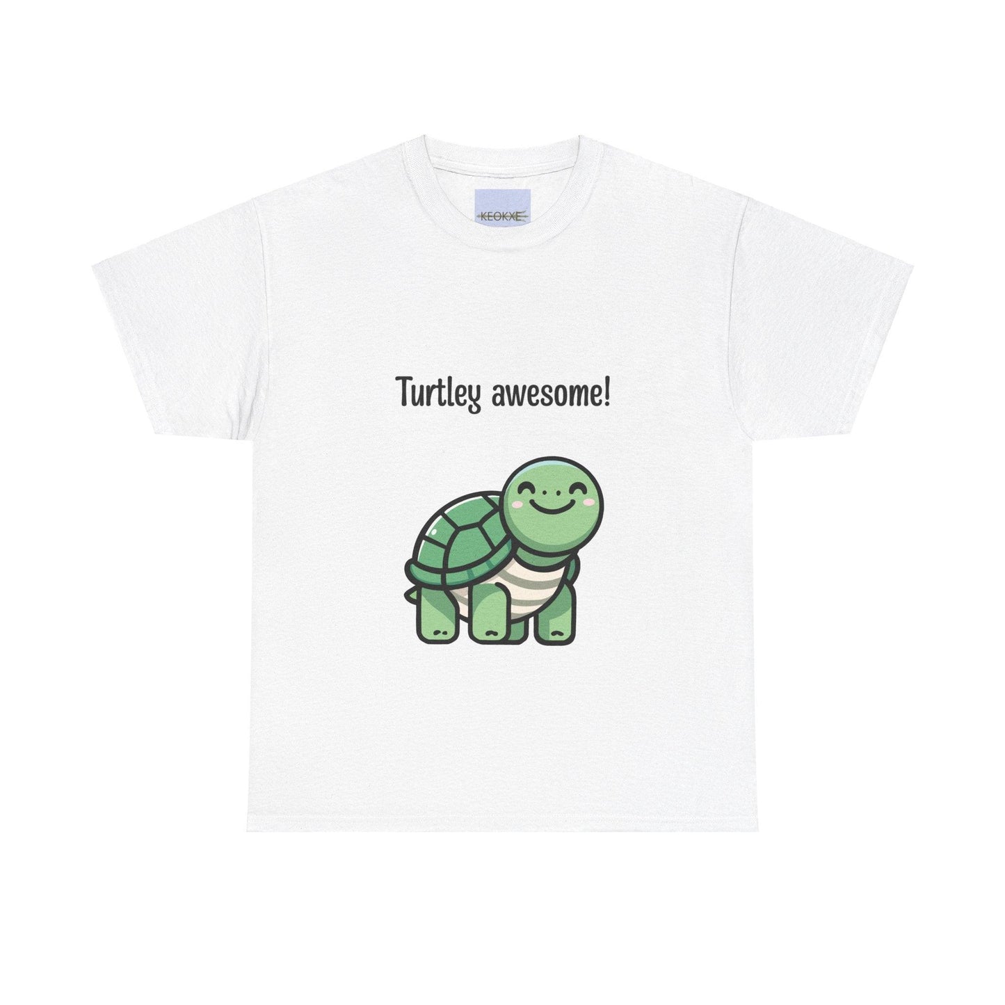 Turtley Awesome T-Shirt – Cute Cartoon Turtle Positivity Tee - mezetto KEOLIX KEOLIX
