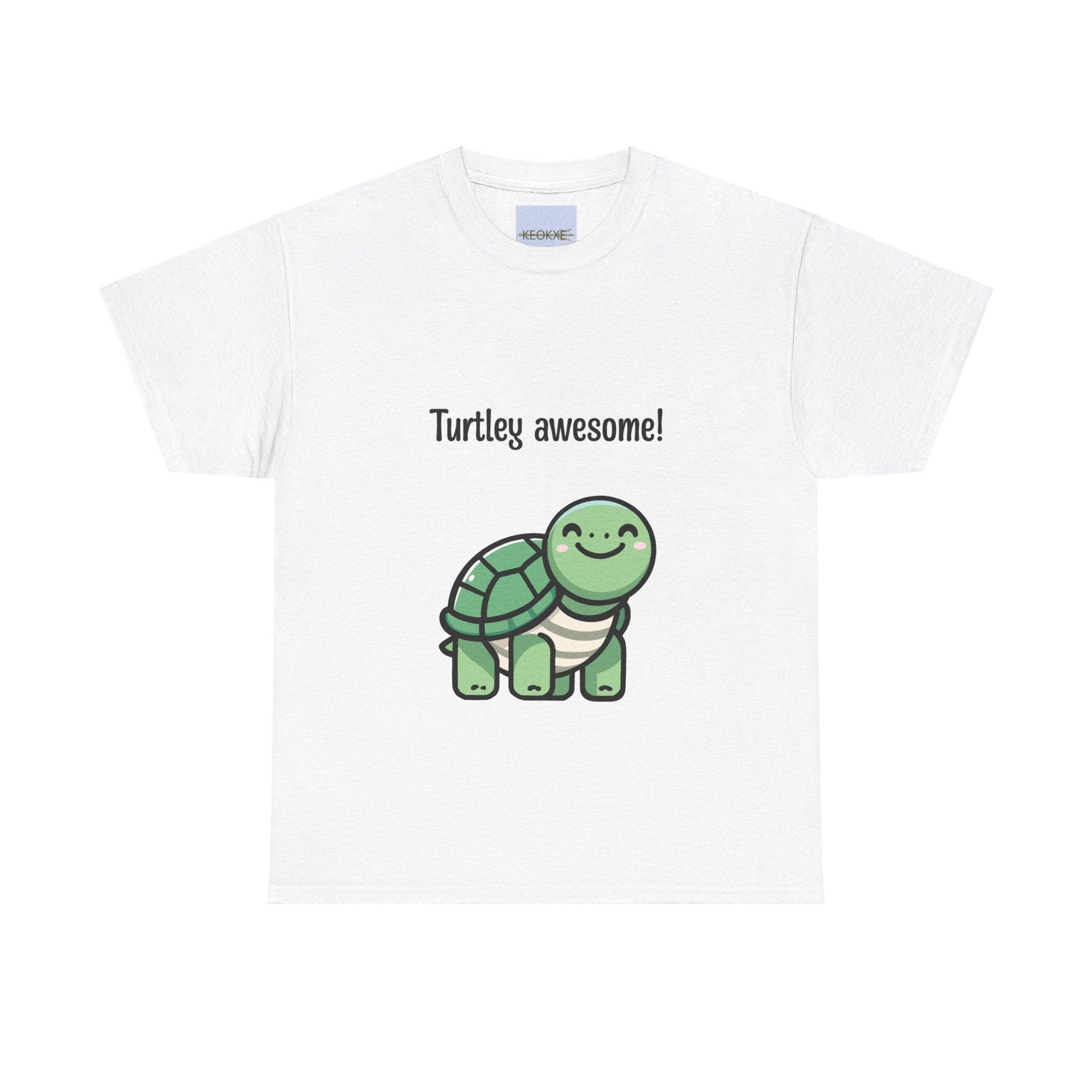 Turtley Awesome T-Shirt – Cute Cartoon Turtle Positivity Tee - mezetto KEOLIX KEOLIX
