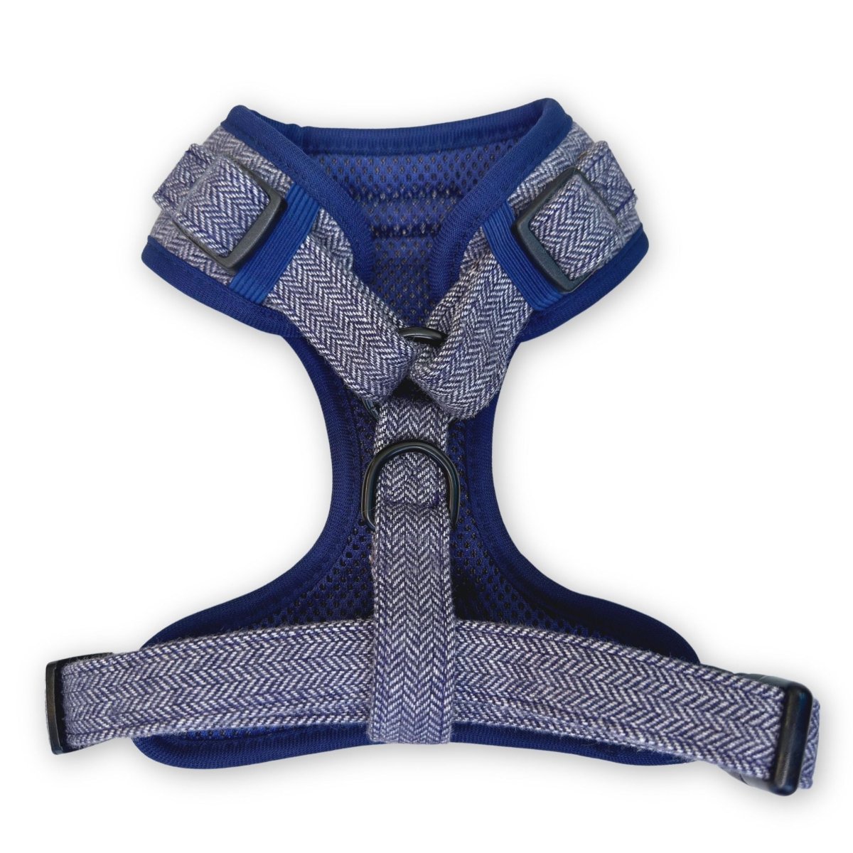 Tweed Adjustable Harness - Blue - mezetto PupClub Couture PupClub Couture