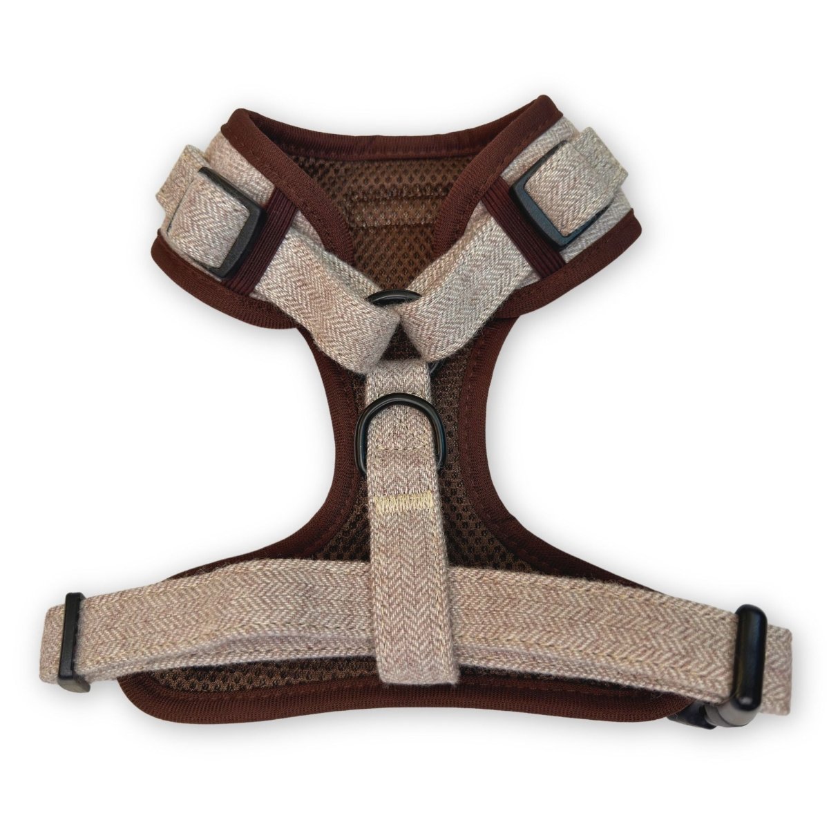 Tweed Adjustable Harness - Brown - mezetto PupClub Couture PupClub Couture