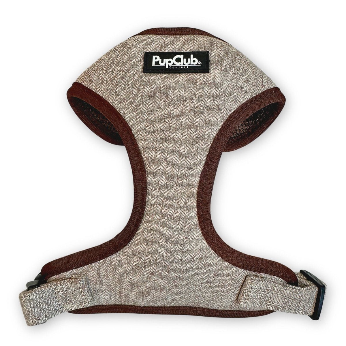 Tweed Adjustable Harness - Brown - mezetto PupClub Couture PupClub Couture
