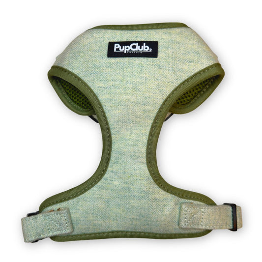 Tweed Adjustable Harness - Sage - mezetto PupClub Couture PupClub Couture