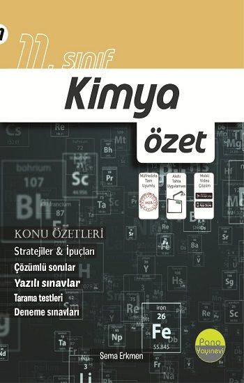 11.Sınıf Kimya Özet – Sema Erkmen – Pano Yayınevi – kitap kapağı