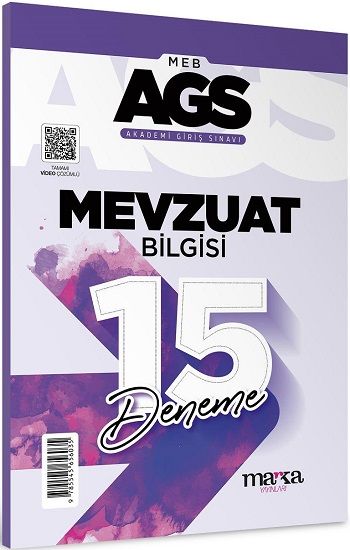 2025 MEB AGS Mevzuat Bilgisi 15 Deneme Tamamı Video Çözümlü – Marka Komisyon – Marka Yayınları – kitap kapağı