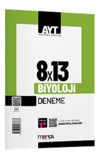 2025 AYT Biyoloji 8 Deneme Tamamı Video Çözümlü - Marka Yayınları Kitap