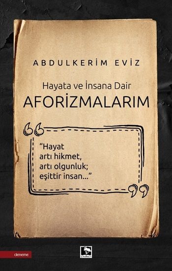 Aforizmalarım - Çınaraltı Yayınları Kitap