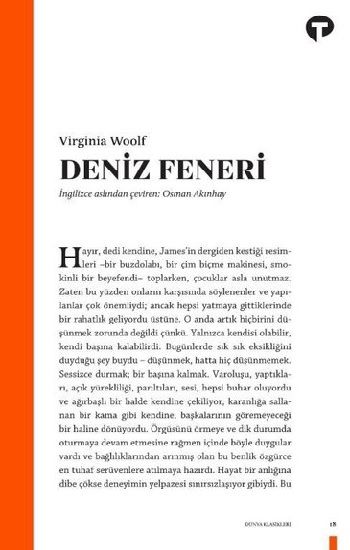 Deniz Feneri – Virginia Woolf – Turkuvaz Kitap – kitap kapağı