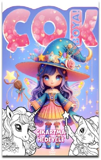 Çok Boya! Çıkartmalı Dev Boyama Kitabı-Sihir – Kolektif – Doğan Çocuk – kitap kapağı