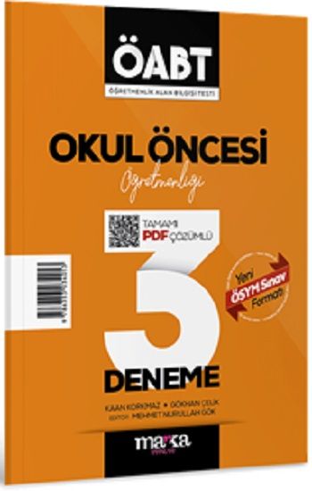2025 ÖABT Okul Öncesi Öğretmenliği Tamamı Çözümlü 3 Deneme – Marka Komisyon – Marka Yayınları – kitap kapağı
