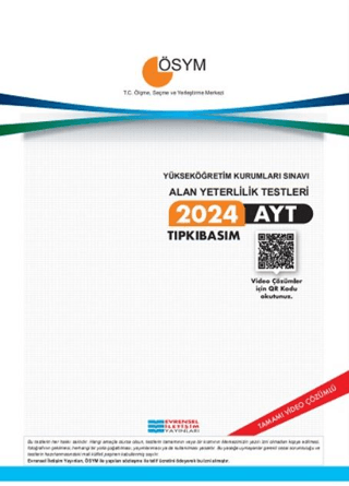 2024 AYT Çıkmış Sorular Video Çözümlü - Evrensel İletişim Yayınları Kitap