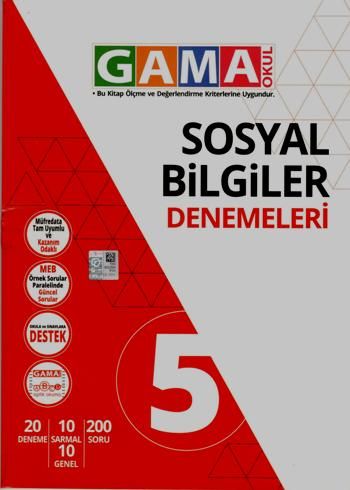 Gama 5 Sosyal Bilgiler Denemeleri – Mehmet Gelmedi – Gama Yayınları – kitap kapağı