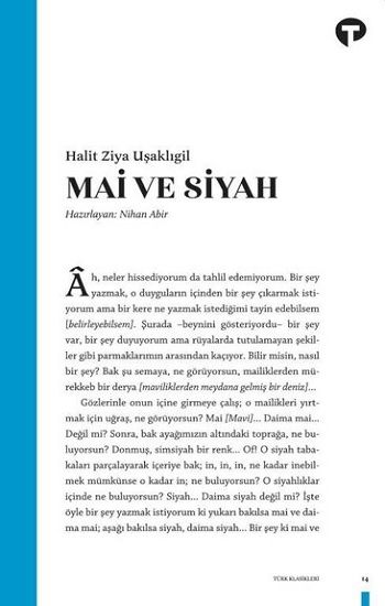 Mai ve Siyah – Halit Ziya Uşaklıgil – Turkuvaz Kitap – kitap kapağı
