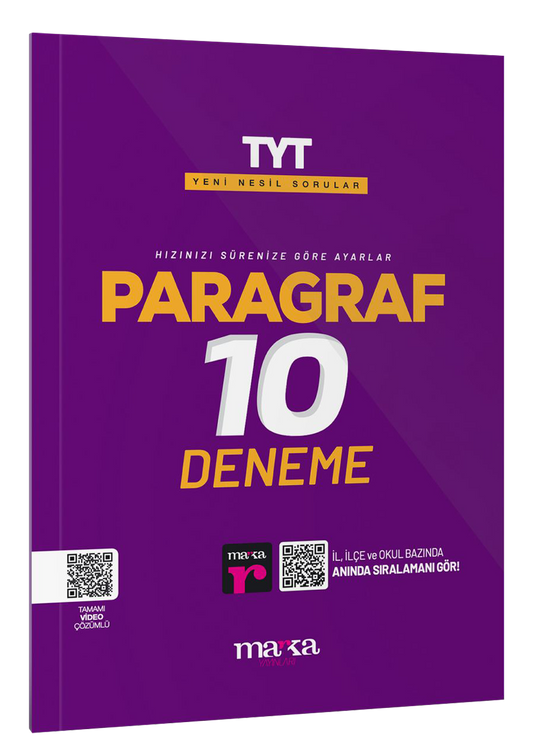 2025 TYT Paragraf 10 Deneme Tamamı Video Çözümlü Marka Yayınları – Marka Komisyon – Marka Yayınları – kitap kapağı
