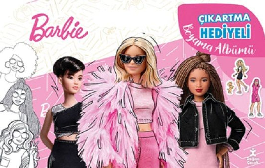 Barbie Çıkartma Hediyeli Boyama Albümü - Doğan Çocuk Kitap