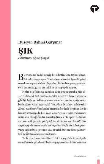 Şık – Hüseyin Rahmi Gürpınar – Turkuvaz Kitap – kitap kapağı
