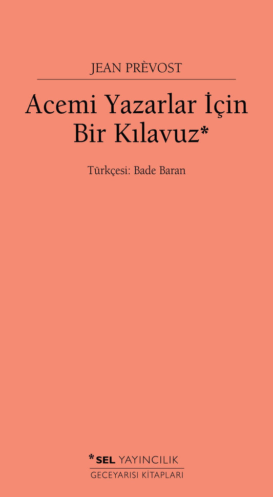 Acemi Yazarlar İçin Bir Kılavuz - Sel Yayıncılık Kitap