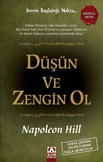 Düşün ve Zengin Ol – Napoleon Hill – Altın Kitaplar - Özel Ürün – kitap kapağı